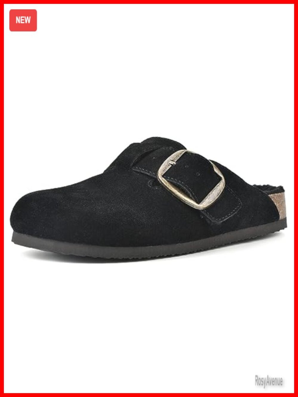 Women's Faux Fur Lined Suede Clog Slip On Comfort Walking Shoes